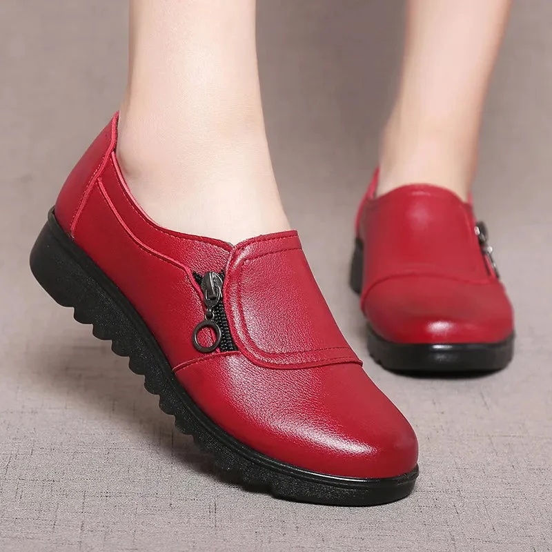 Ruby Leather Loafers — Cloud Slides
