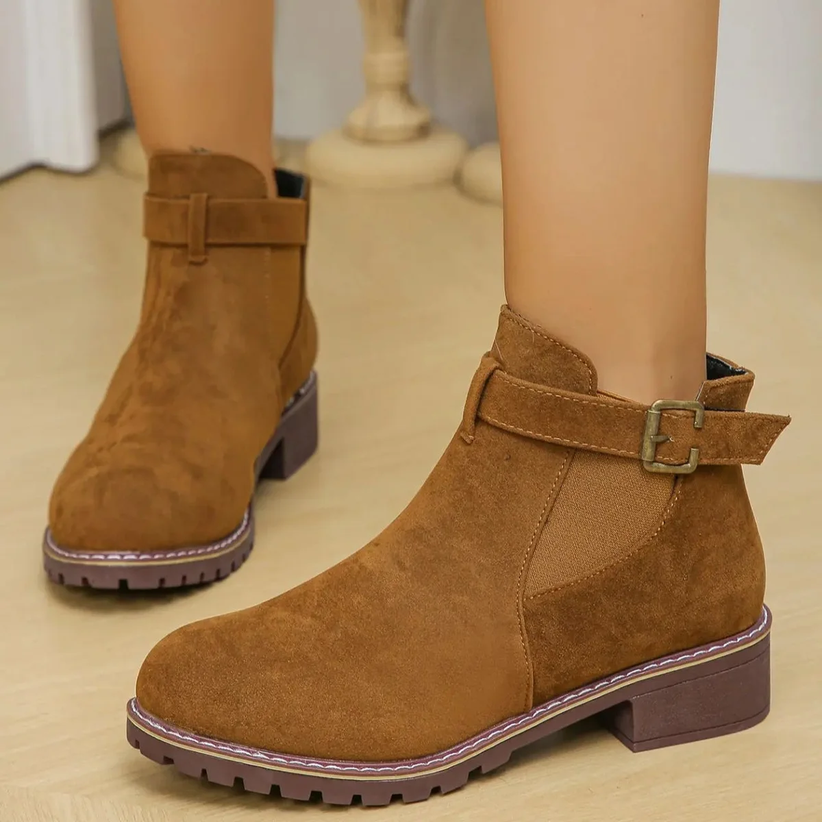 Rustic Charm Ankle Suede Boots