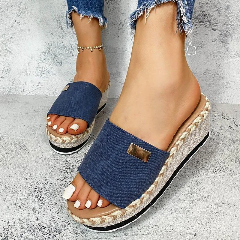 Soleil Luxe Wedges — Cloud Slides