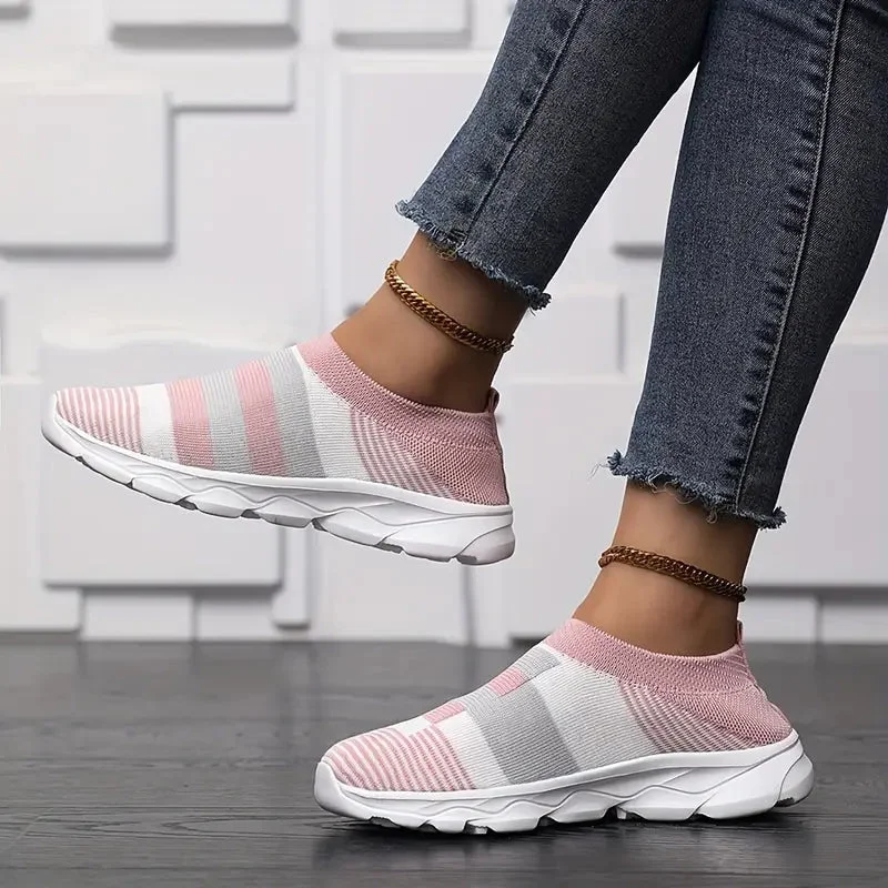 Striped Socks Slip On Trainer