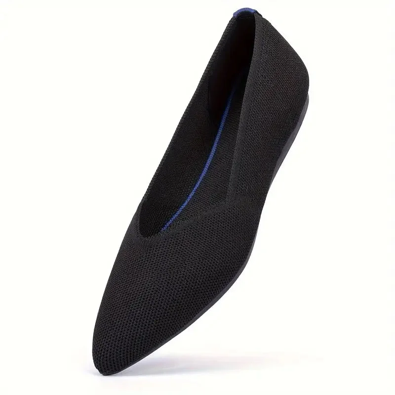 Valencia Knit Flats — Cloud Slides