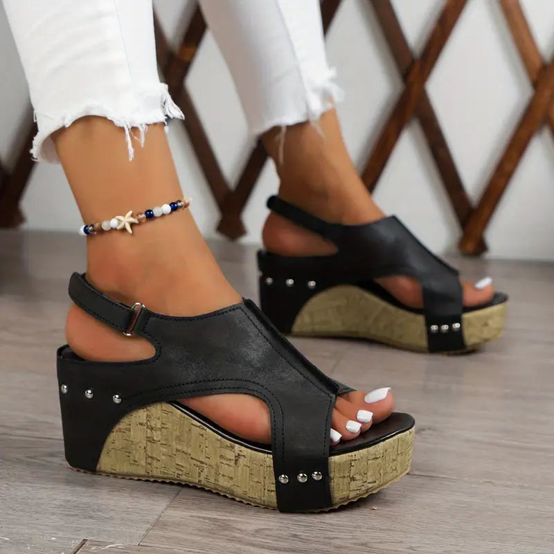 Vintage Slingback Wedge Sandals — Cloud Slides