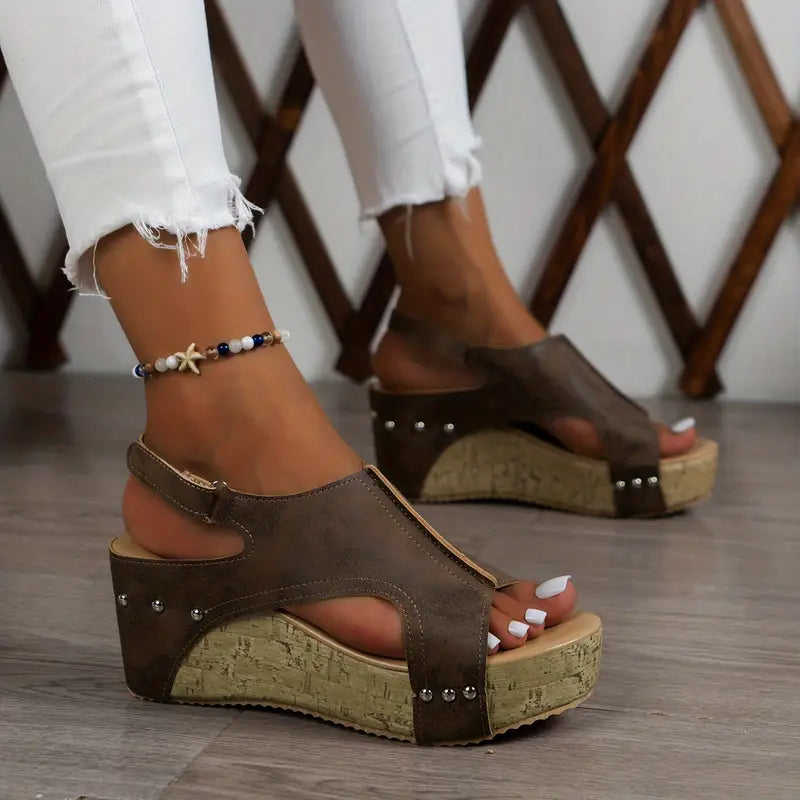 Vintage Slingback Wedge Sandals