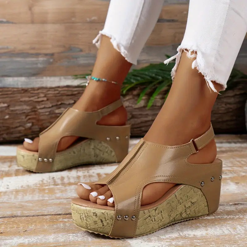 Vintage Slingback Wedge Sandals