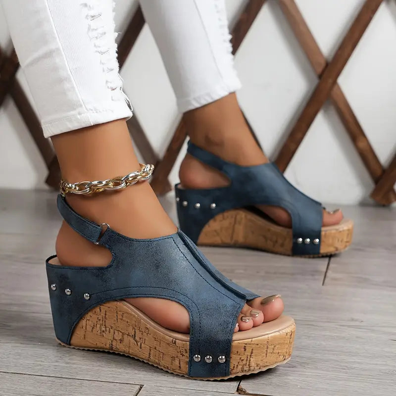 Vintage Slingback Wedge Sandals