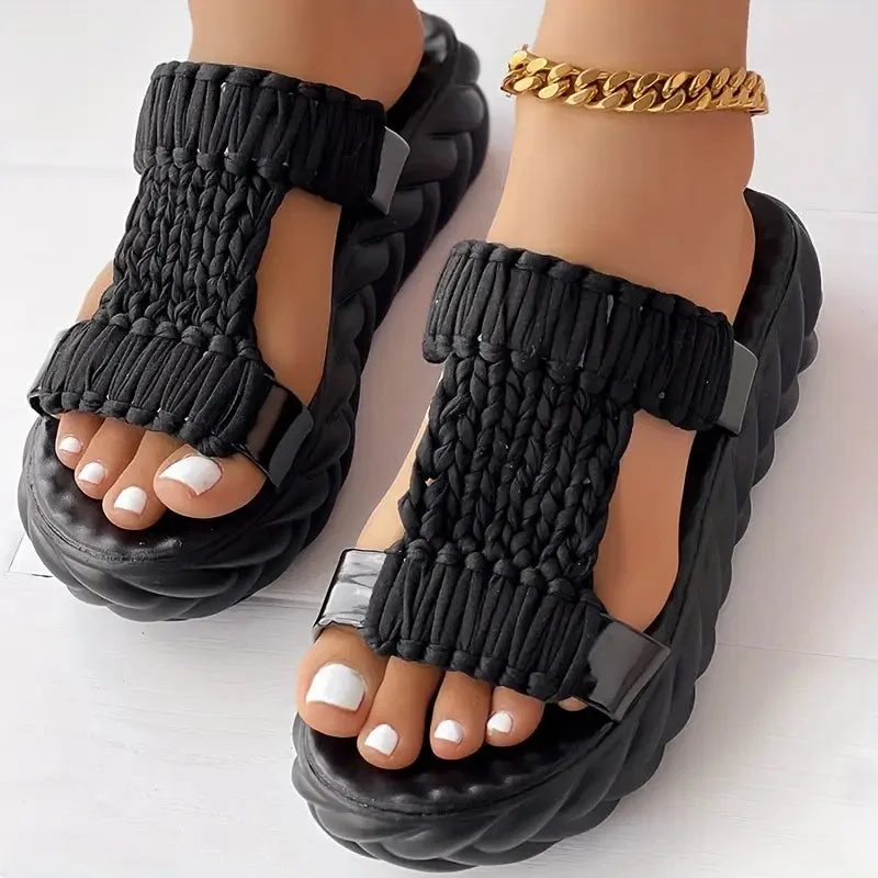 Weave Woven Sandals — Cloud Slides