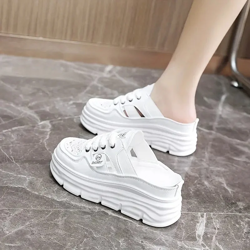 White Backless Shoes