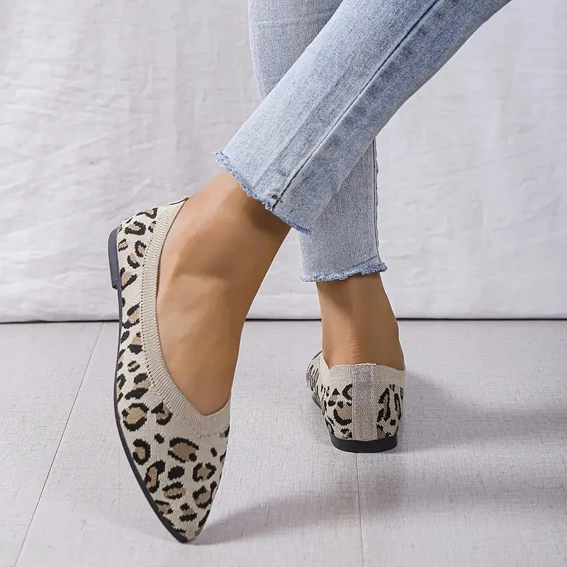 Zebby Leopard Pointed Flat