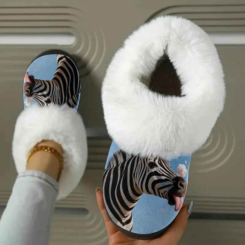 Zebra Cozy Slippers