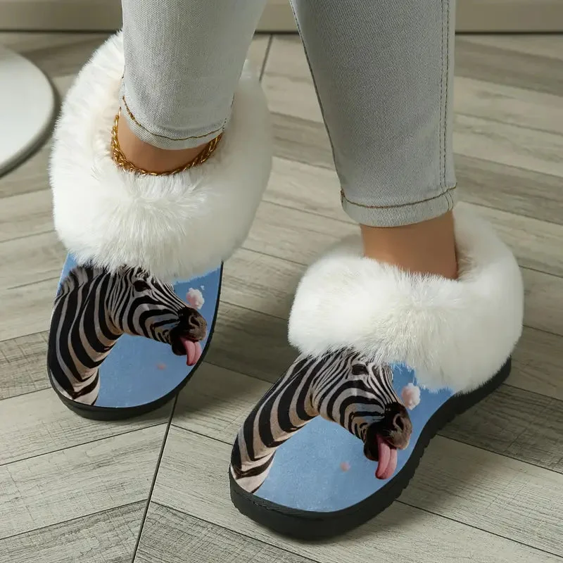 Zebra Cozy Slippers